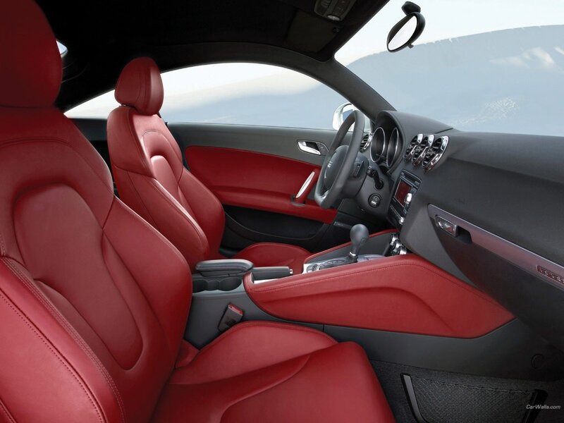 Red leather car interior