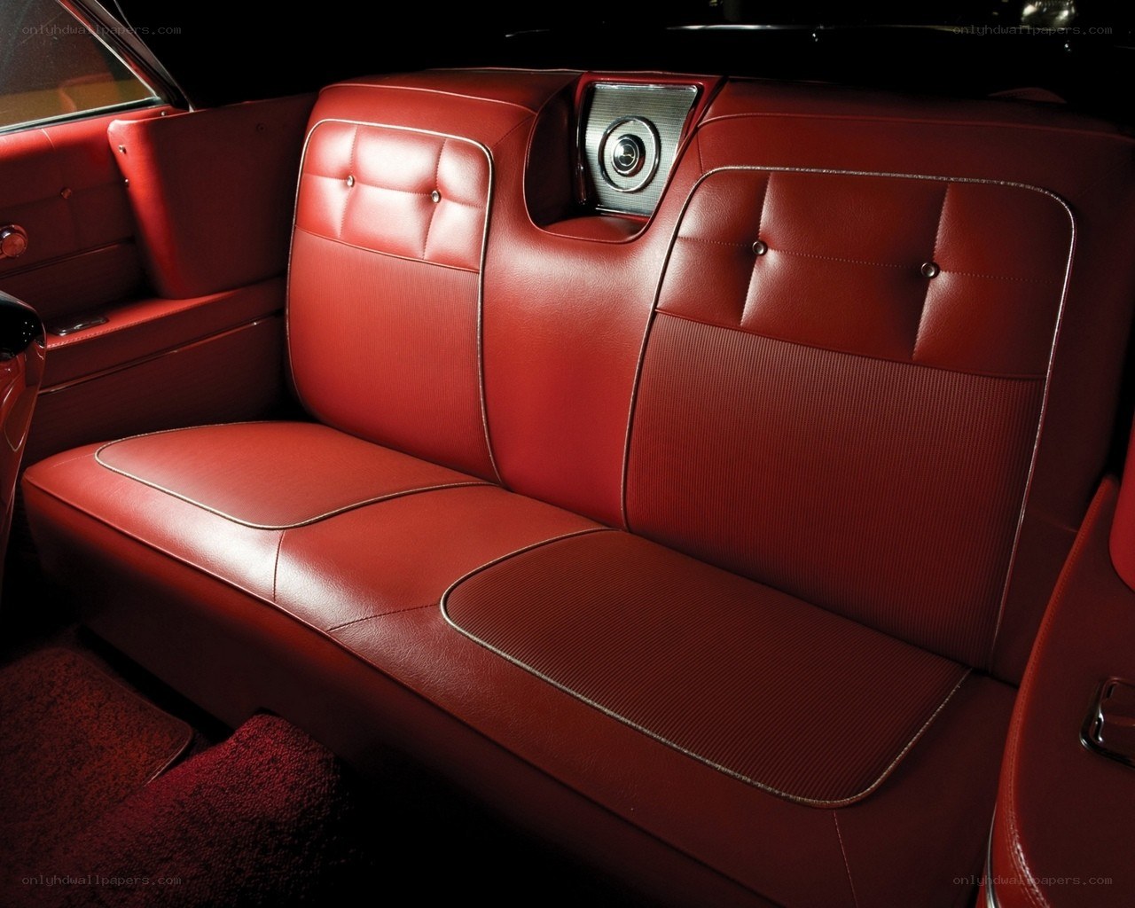 Red leather car interior