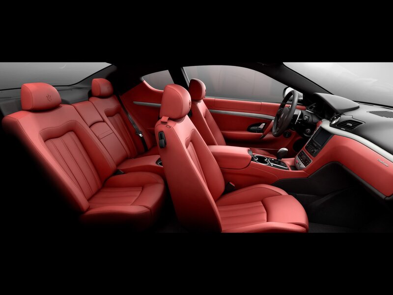 Red leather car interior