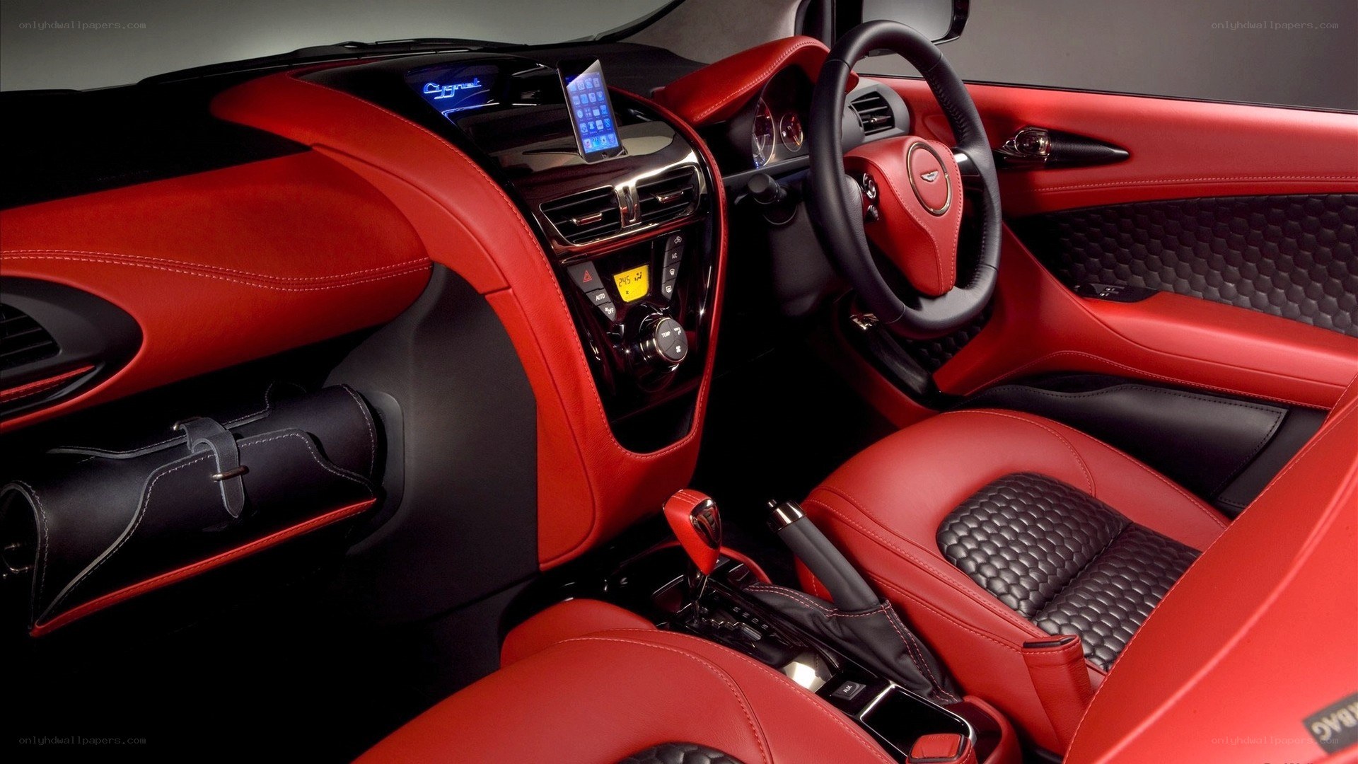 red leather car interior