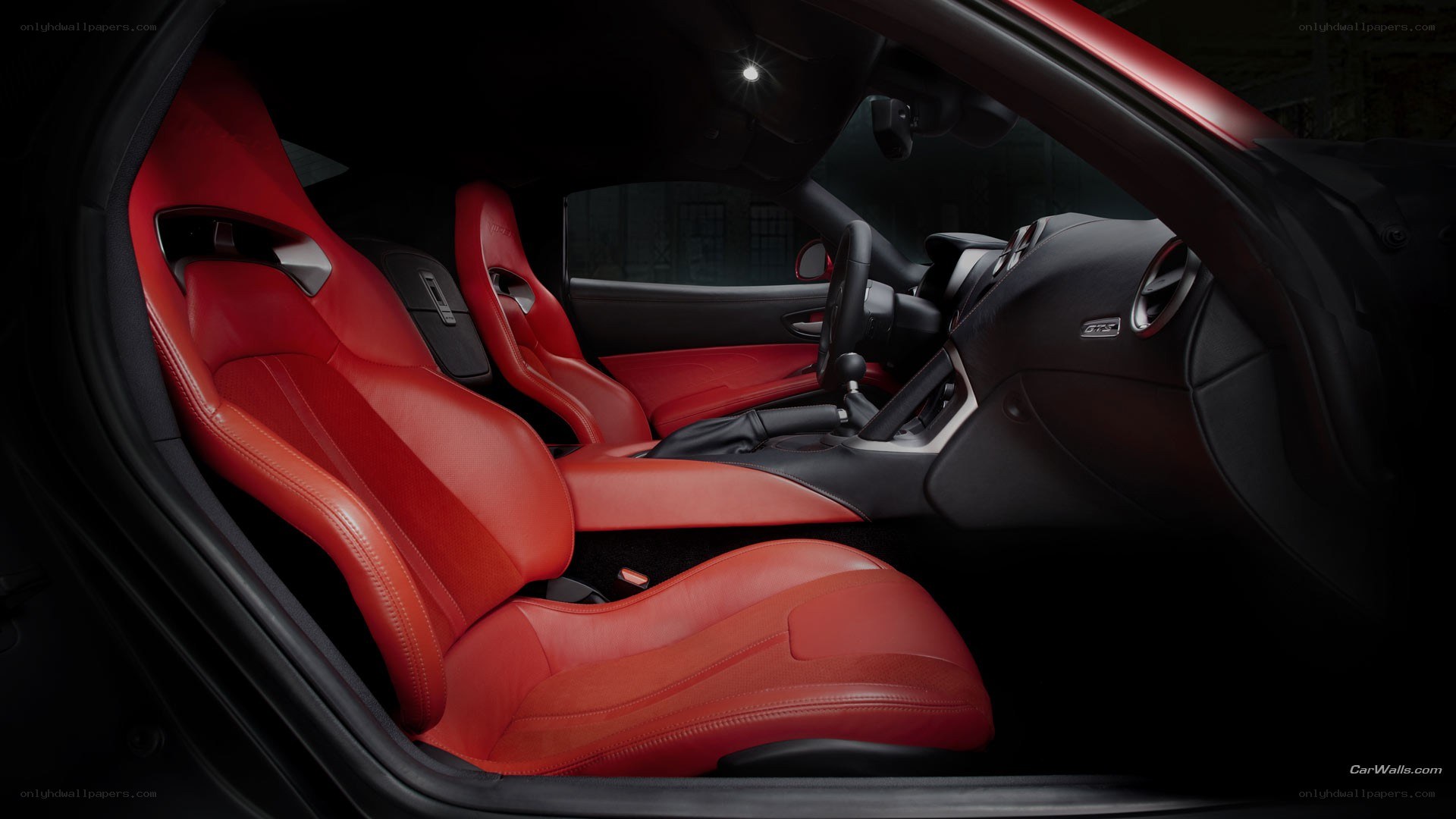 red leather car interior
