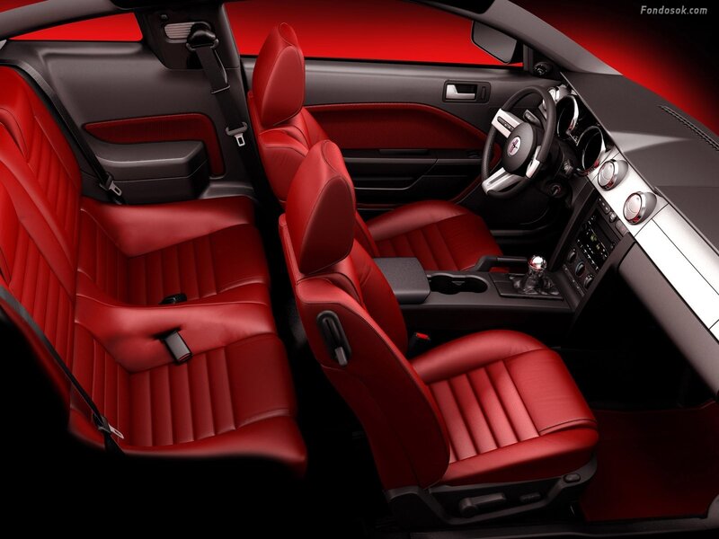 red leather car interior