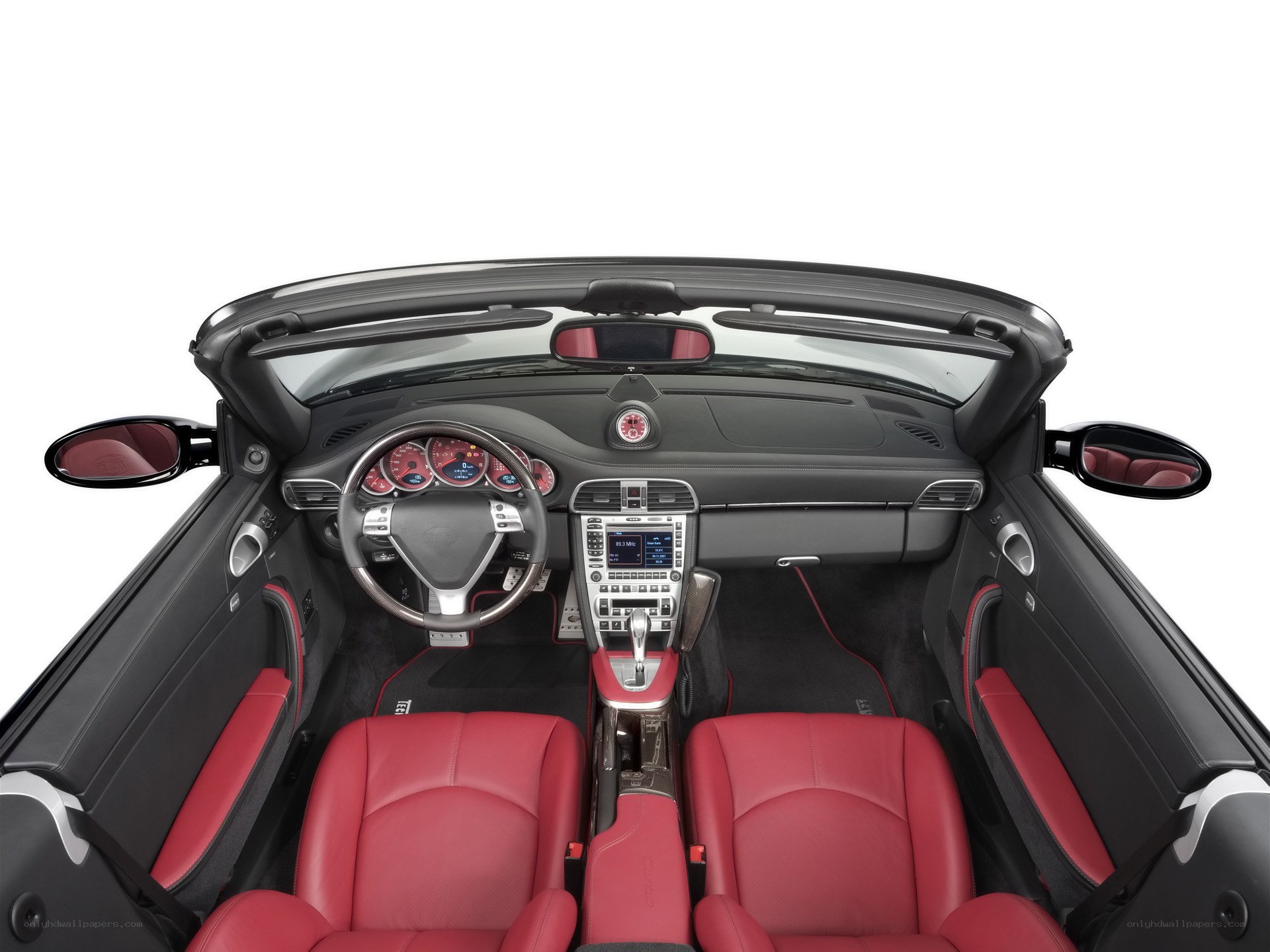 red leather car interior