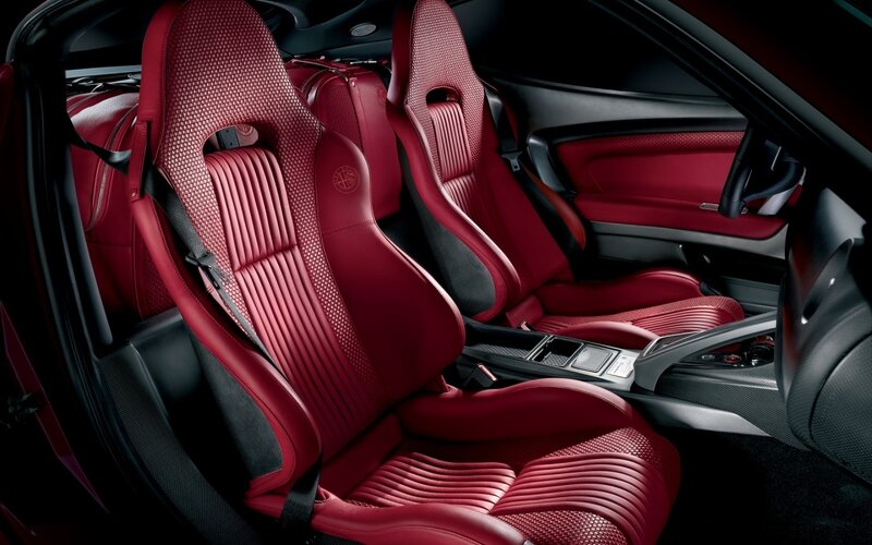 red leather car interior