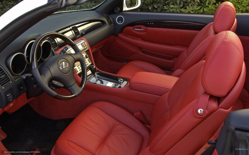 Red leather car interior
