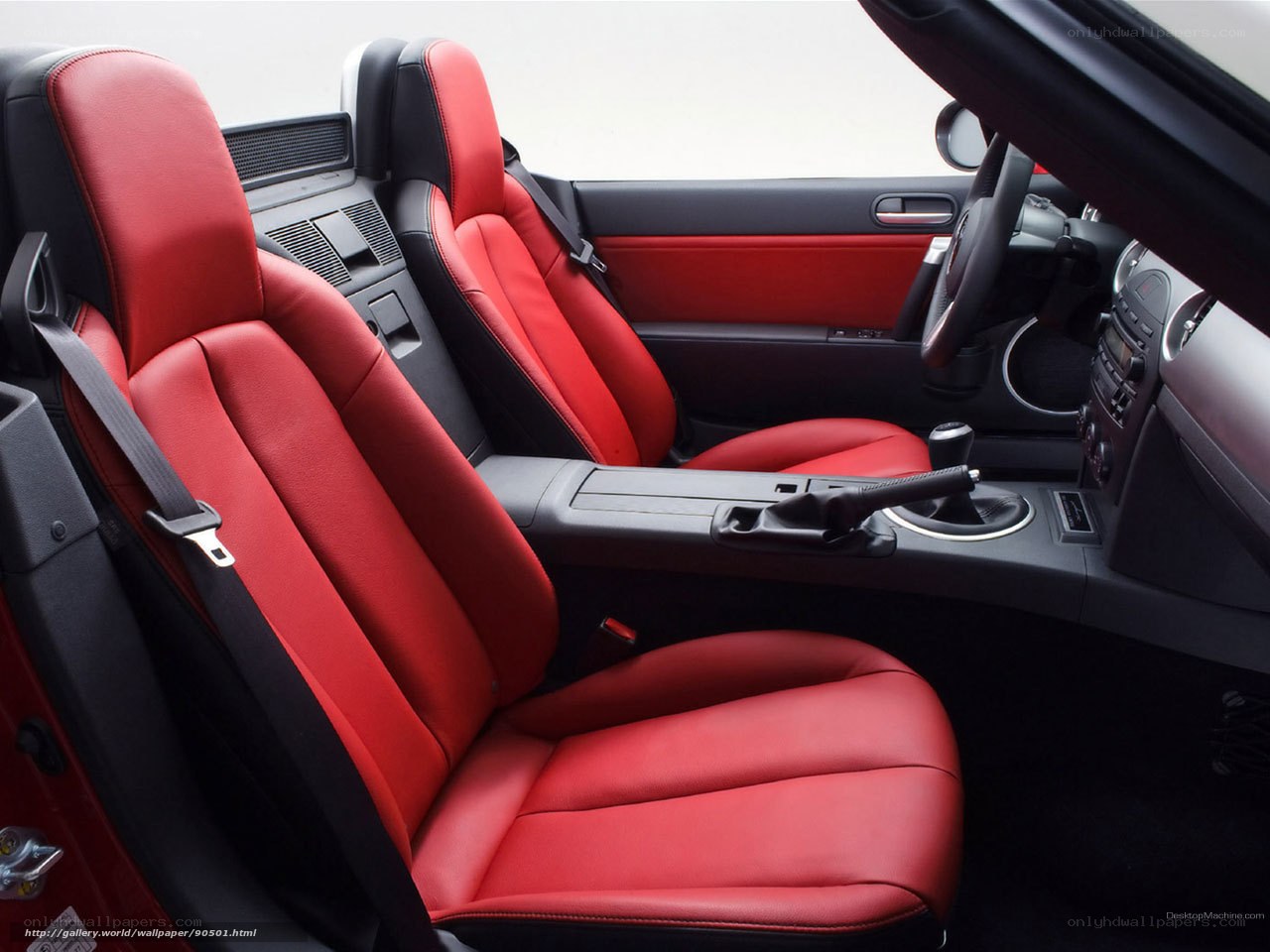 red leather car interior
