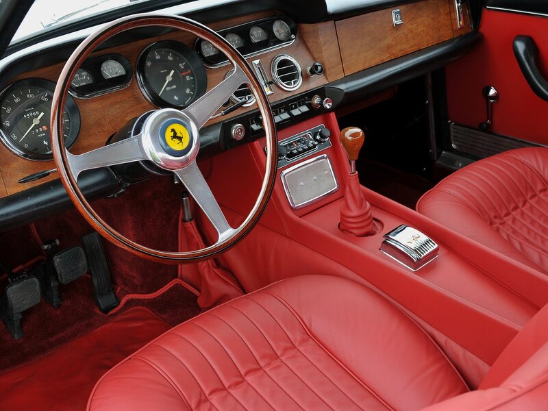 Red Leather Car Interior — Classic, Photograph, Steering Wheel