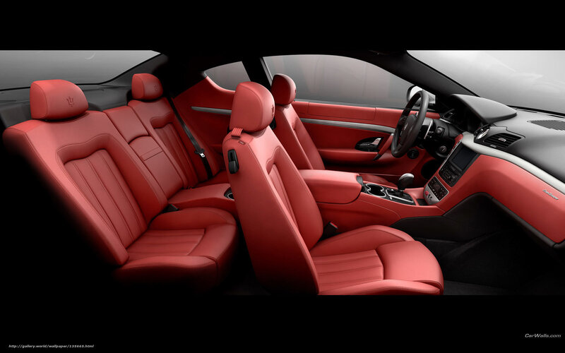 Red Leather Car Interior — Luxurious, Photograph, Steering Wheel