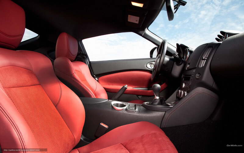 Red Leather Car Interior — Modern, Afternoon