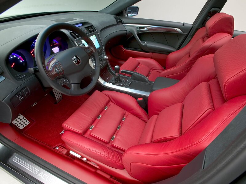 Red Leather Car Interior — Modern, Photograph