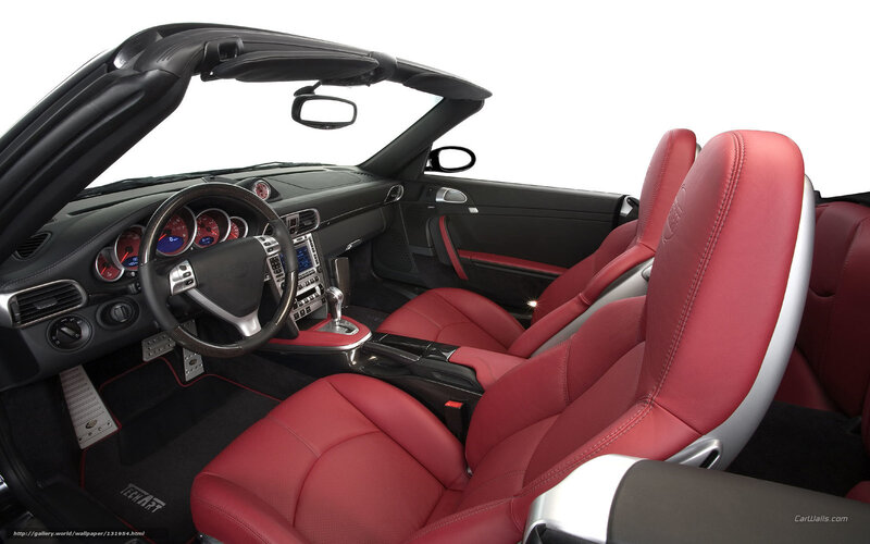 Red Leather Car Interior — Modern