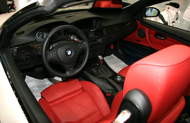 Red Leather Car Interior — Neutral