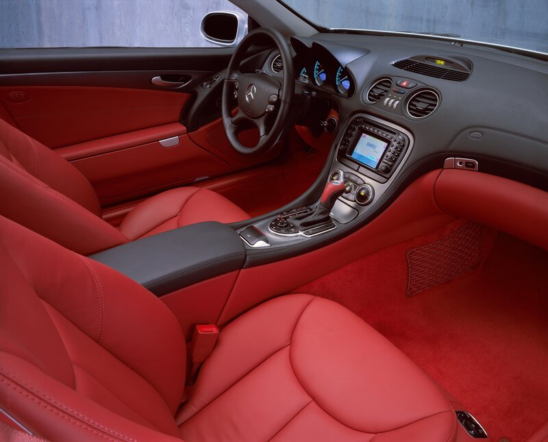 Red Leather Car Interior — Sleek, Photograph