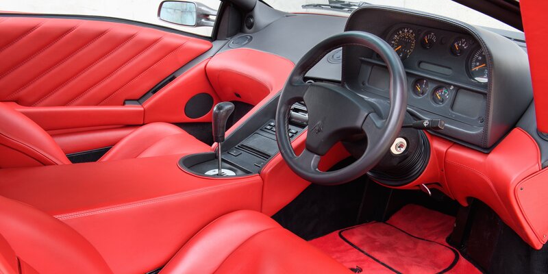 Red Leather Car Interior — Sporty