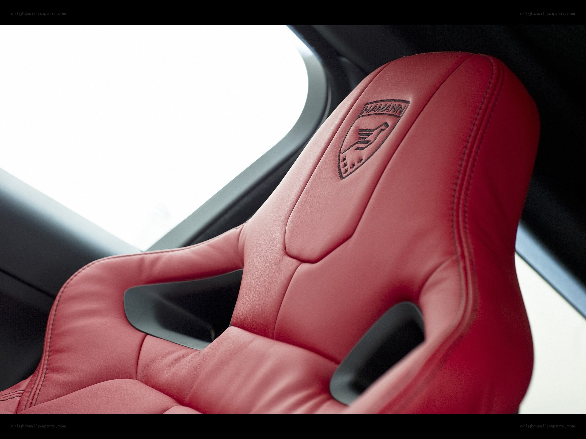 red leather car seat