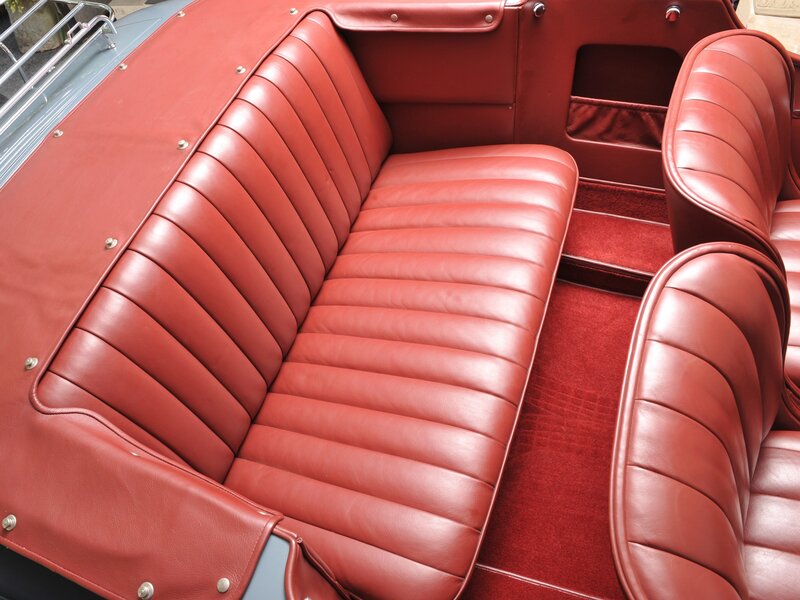 Red Leather Car Seats — Classic, Photograph