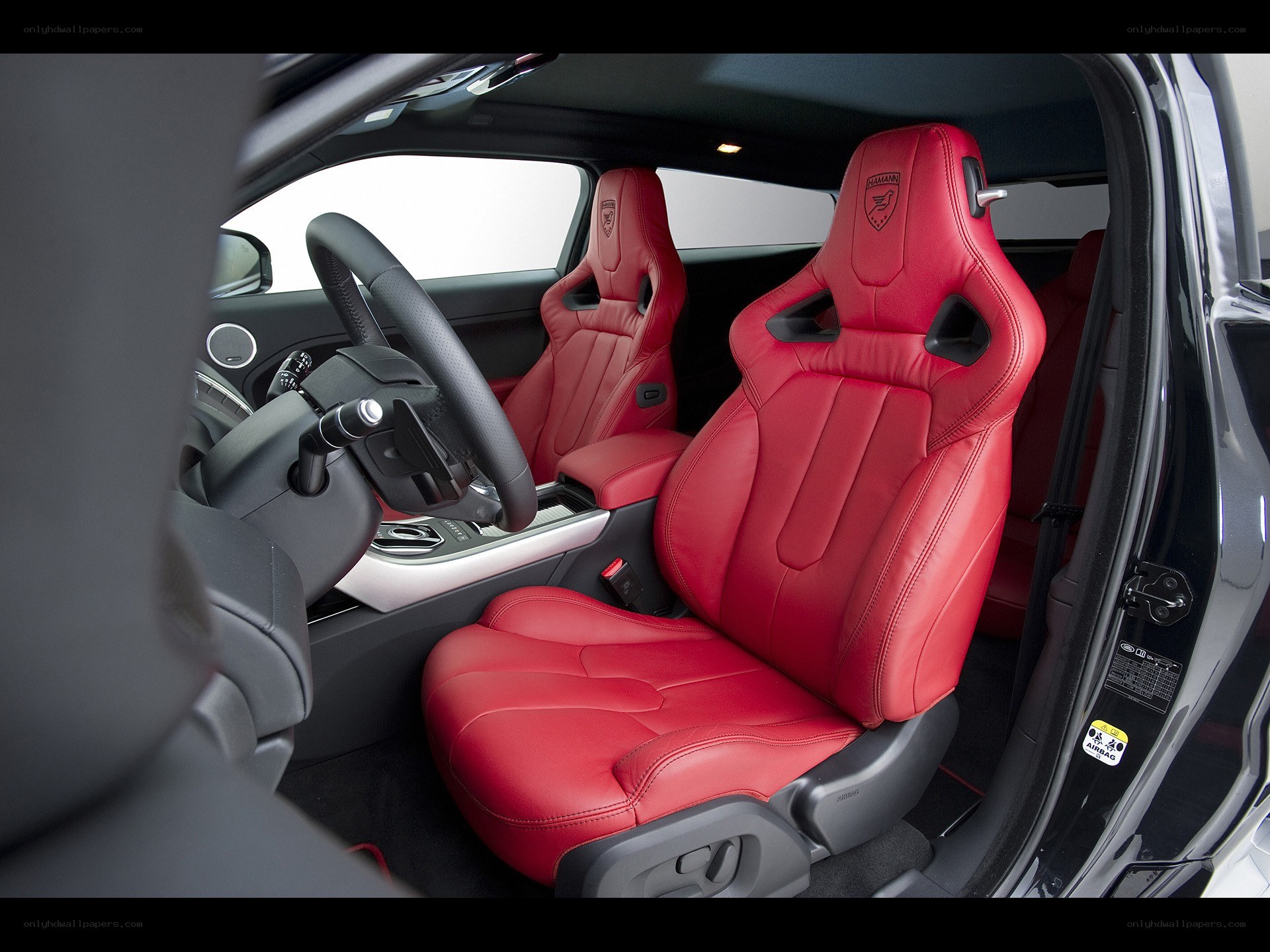red leather car seats interior