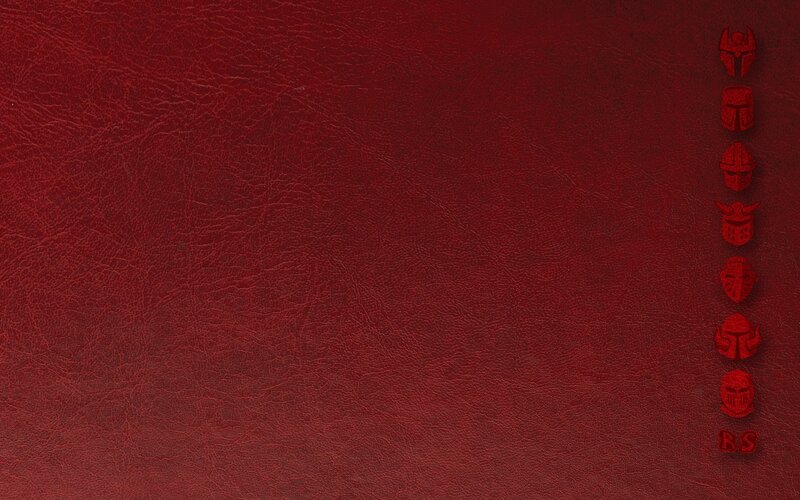 red leather texture with helmet icons