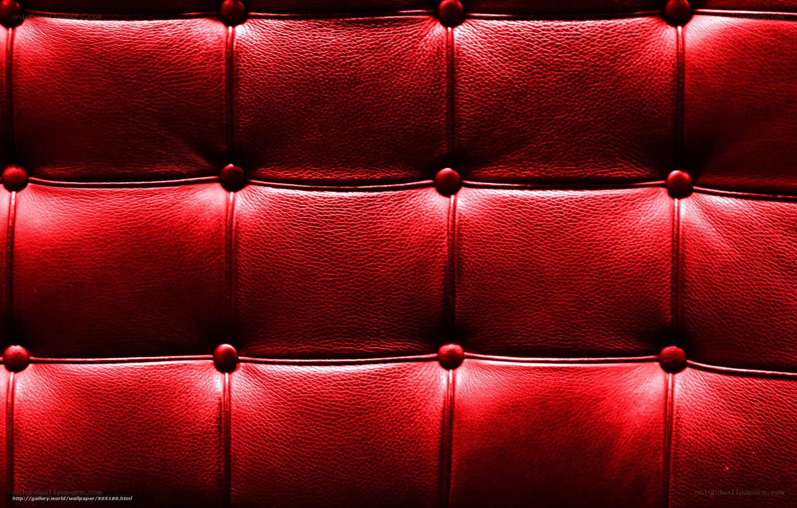 red leather tufted upholstery
