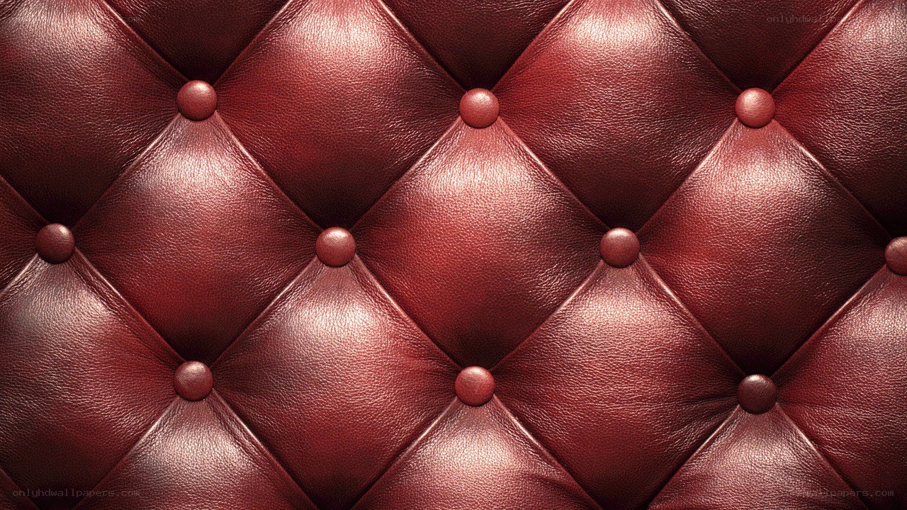 red leather tufted upholstery