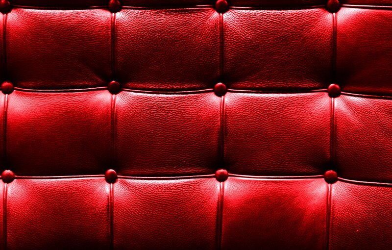 red leather tufted upholstery