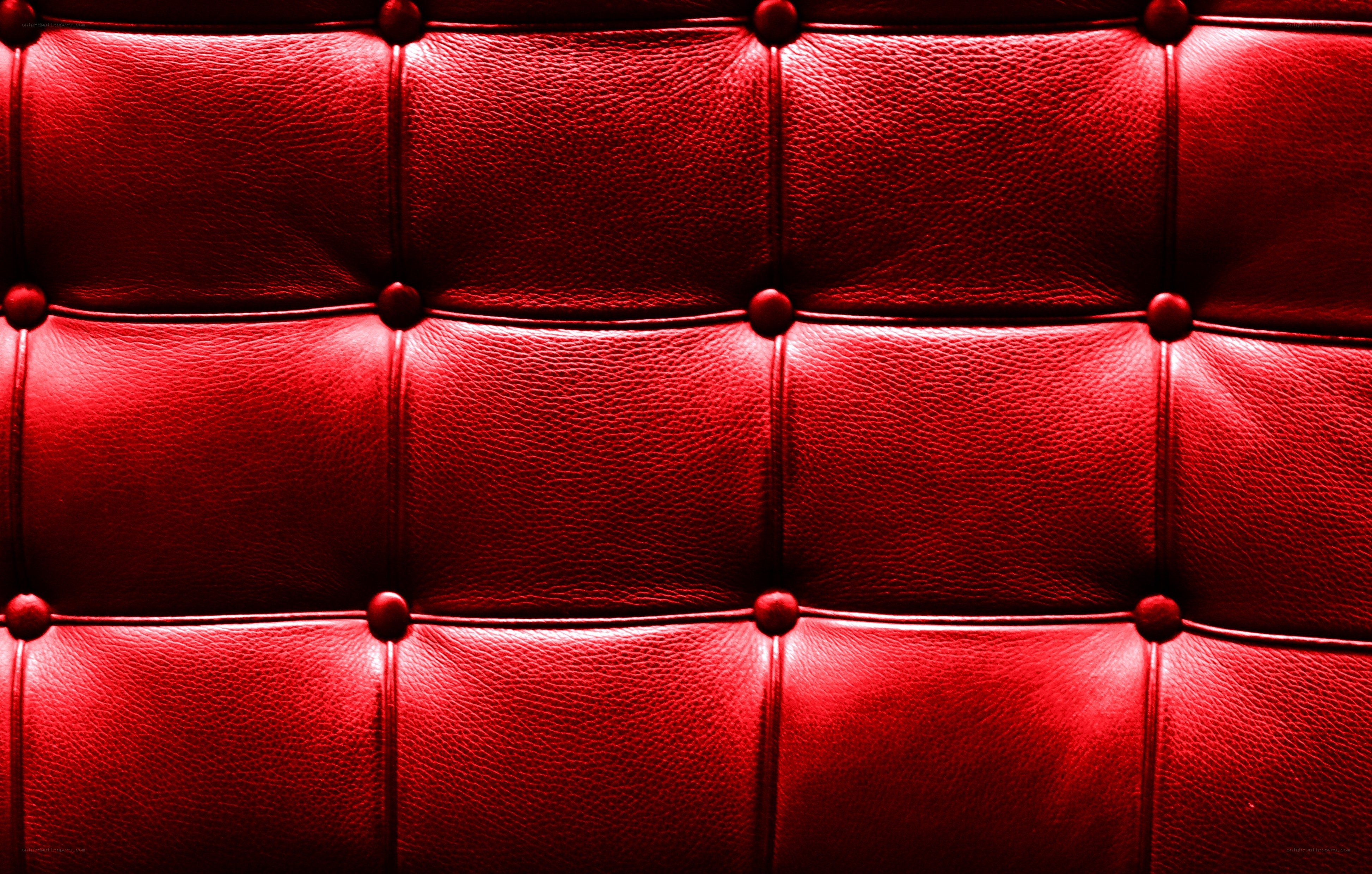 red leather tufted upholstery