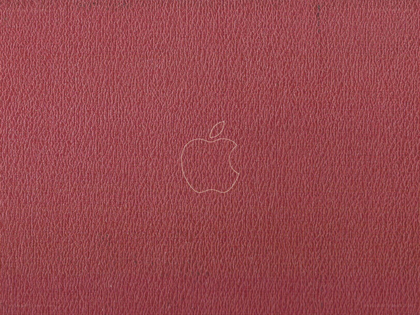 red leather with apple logo