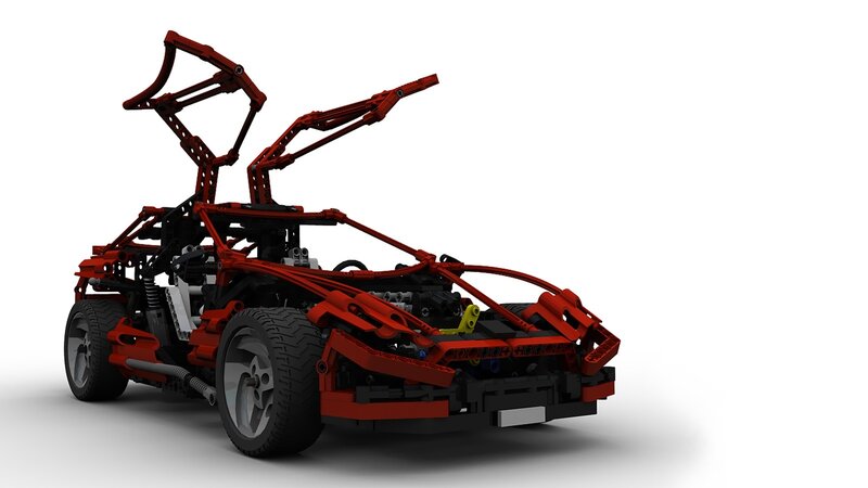 red lego car model