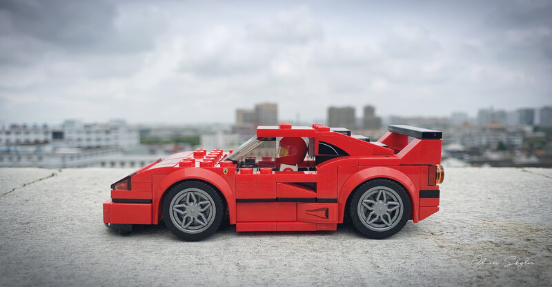 Red Lego Race Car — Dramatic