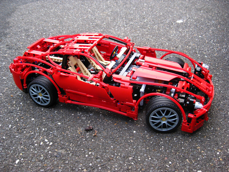 Red Lego sports car model