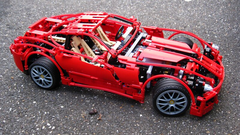 Red Lego sports car model