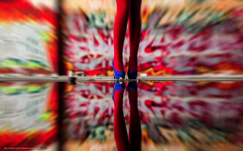 red legs in blue heels