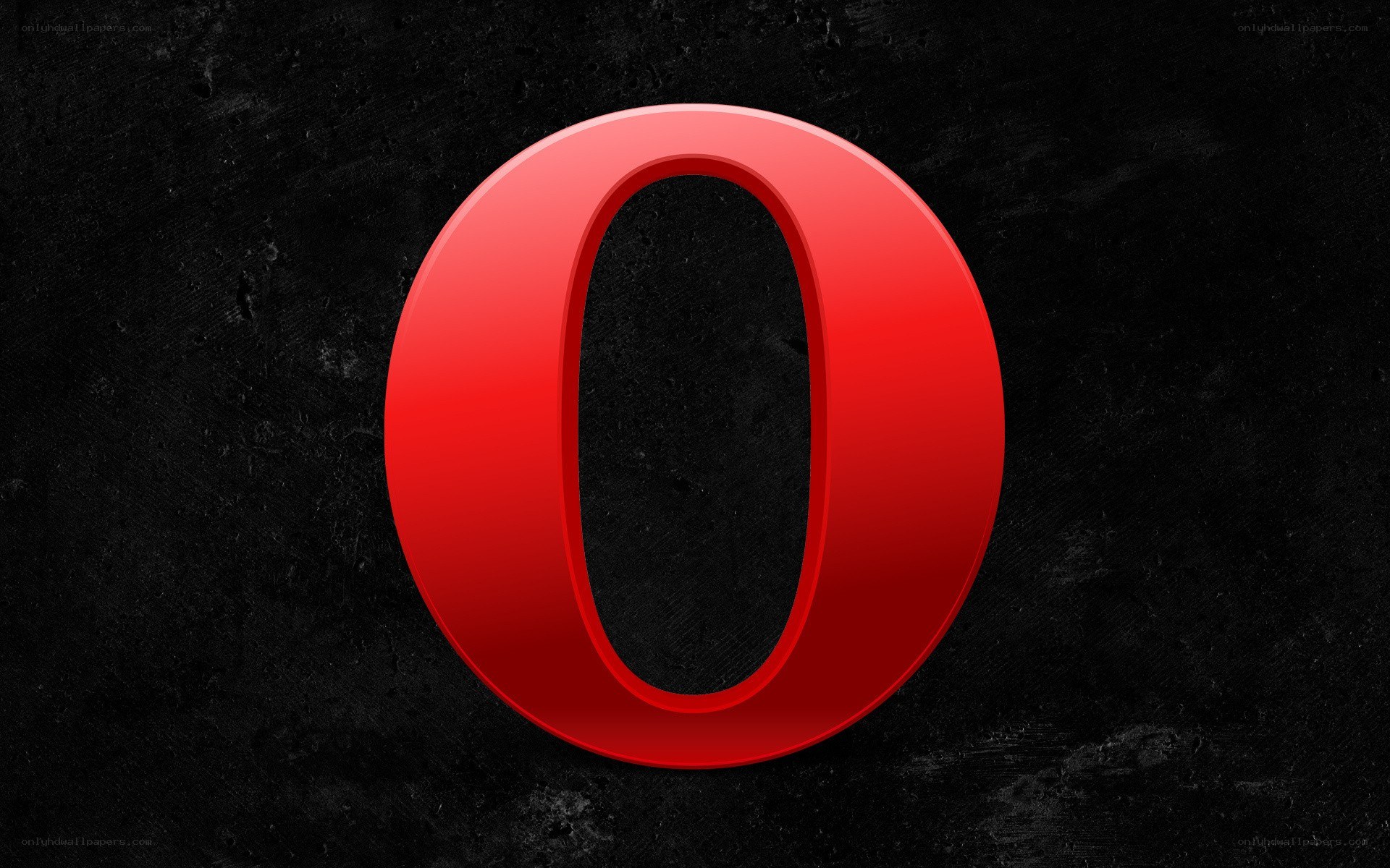 Red letter O on black background