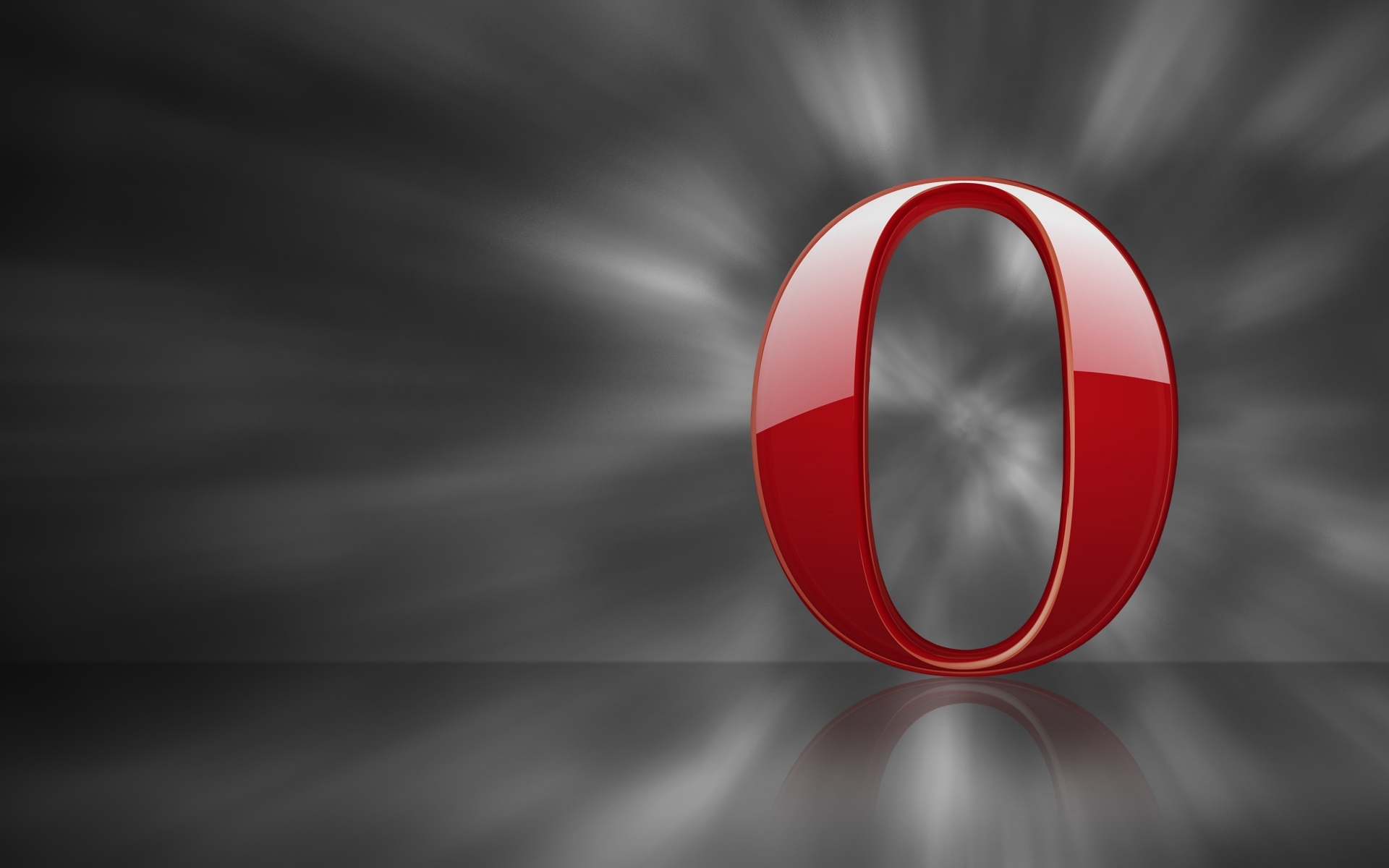 Red letter O on dark background
