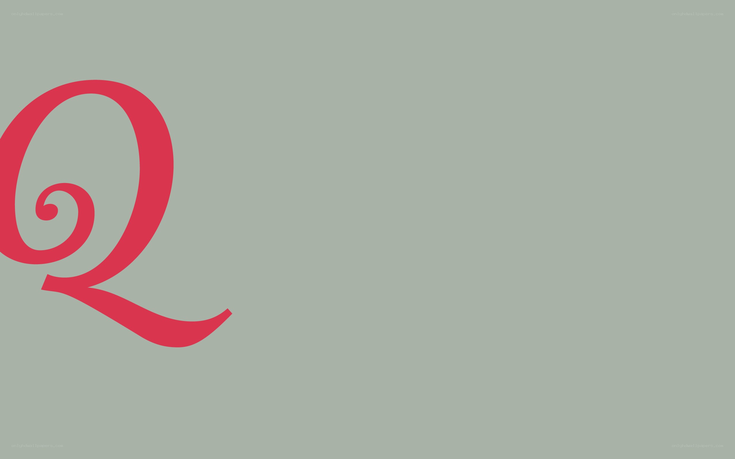 red letter q on gray