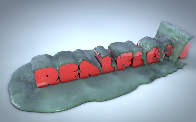 Red Letters Covered in Green Slime
