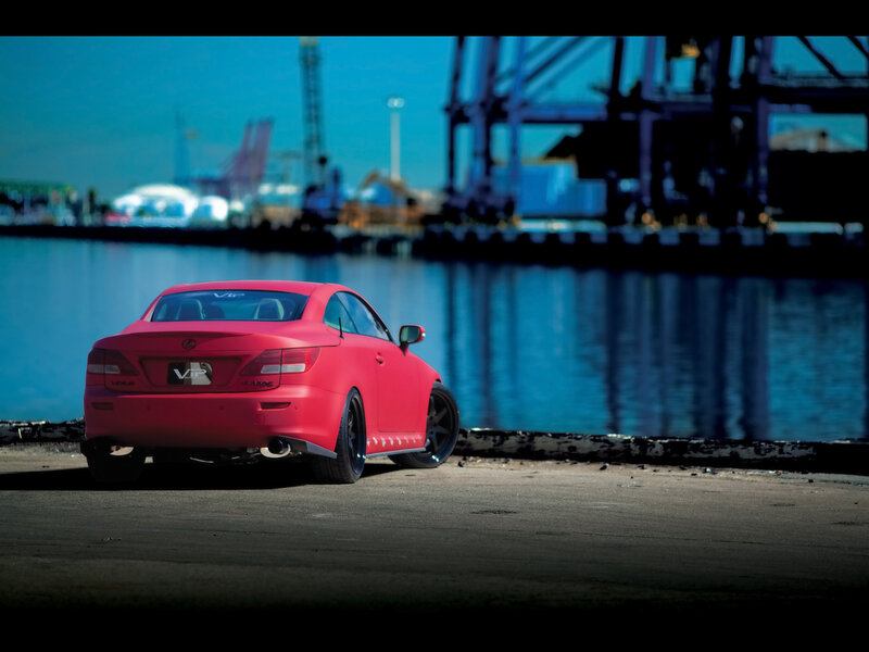Red Lexus at the port