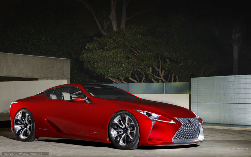 Red Lexus Concept Car — Dramatic, Night