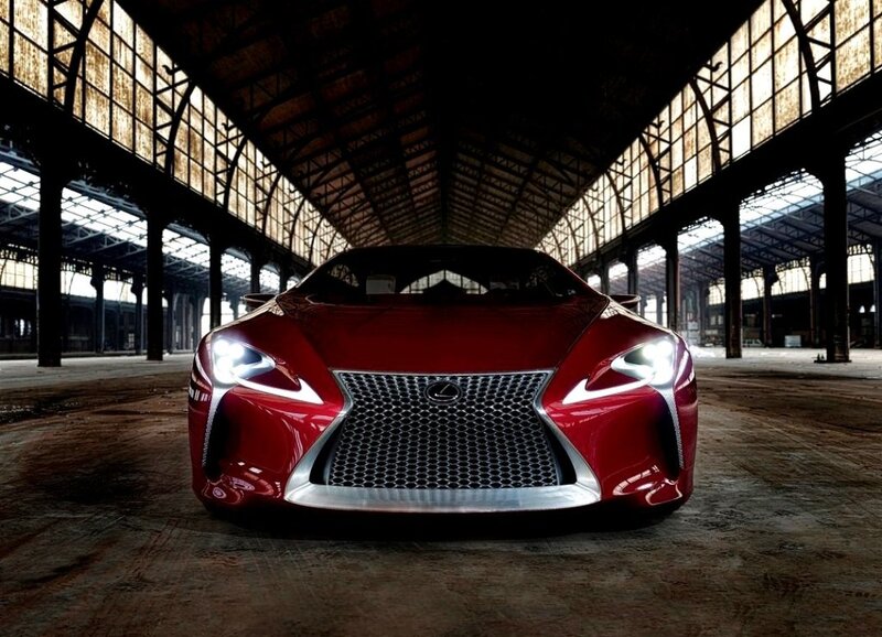 Red Lexus Concept Car — Dramatic, Photograph, Building
