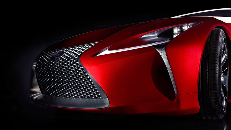 Red Lexus Concept Car — Dramatic, Photograph, Grille