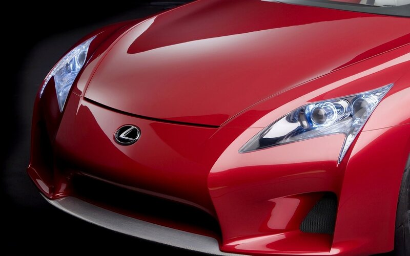 Red Lexus Concept Car — Dramatic, Photograph, Headlight, Grille