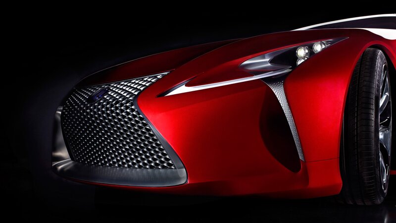 Red Lexus Concept Car — Dramatic, Photograph, Headlight