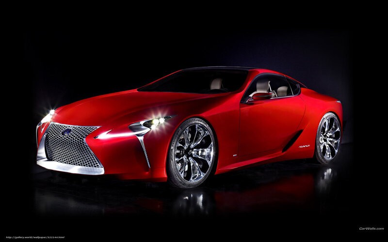 Red Lexus Concept Car — Dramatic, Photograph, Headlights, Wheels