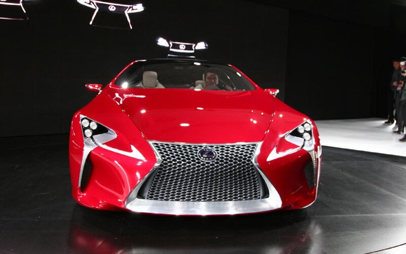 Red Lexus Concept Car — Dramatic, Photograph, Person, Car Show