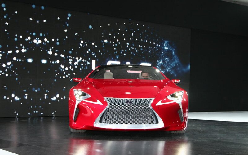 Red Lexus Concept Car — Dramatic, Photograph, Person
