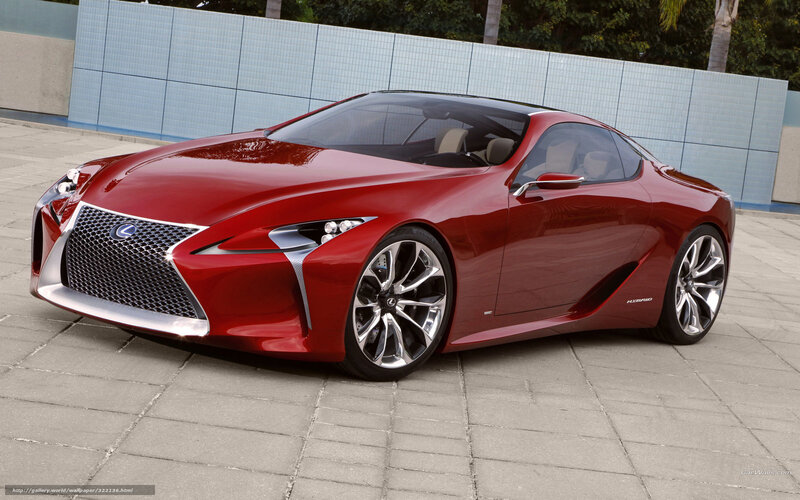 Red Lexus Concept Car — Modern, Afternoon, Photograph, Tiled Wall