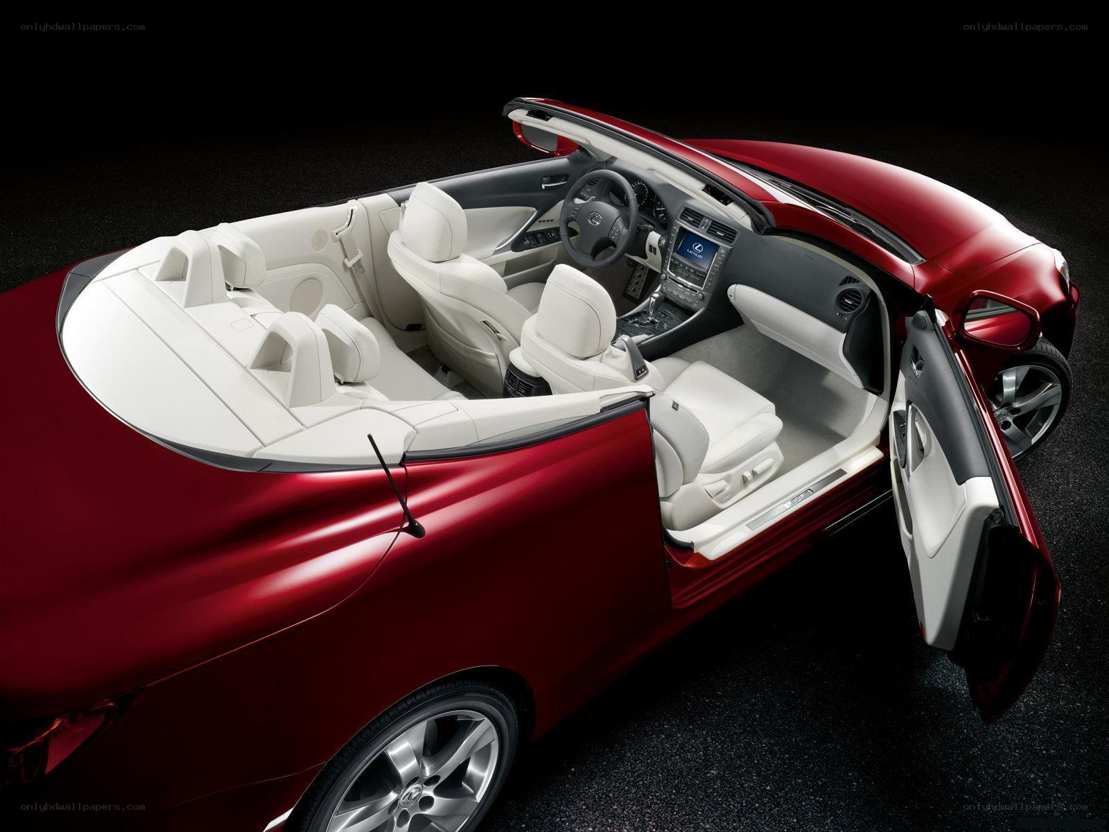 Red Lexus convertible interior