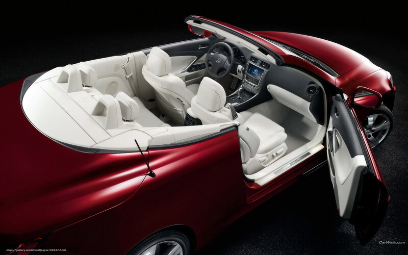 Red Lexus convertible interior