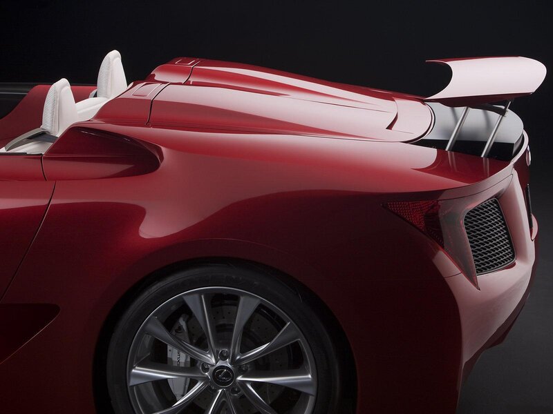 Red Lexus convertible rear view