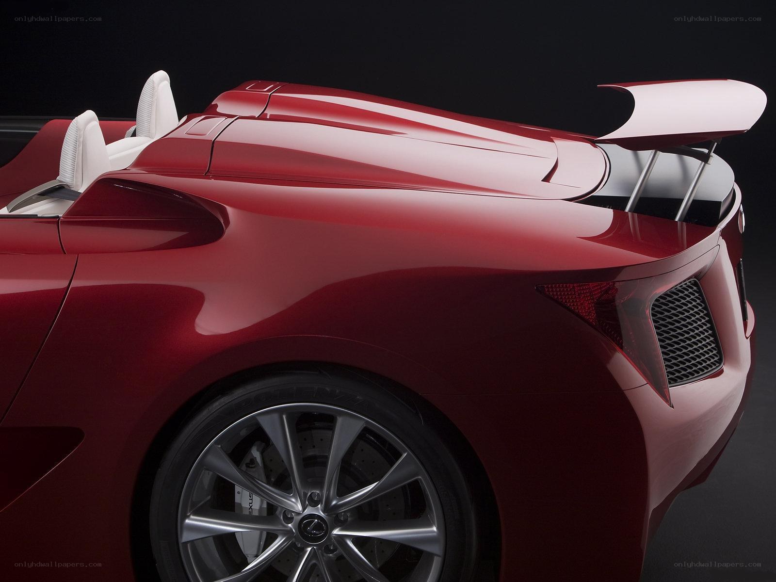 Red Lexus convertible rear view
